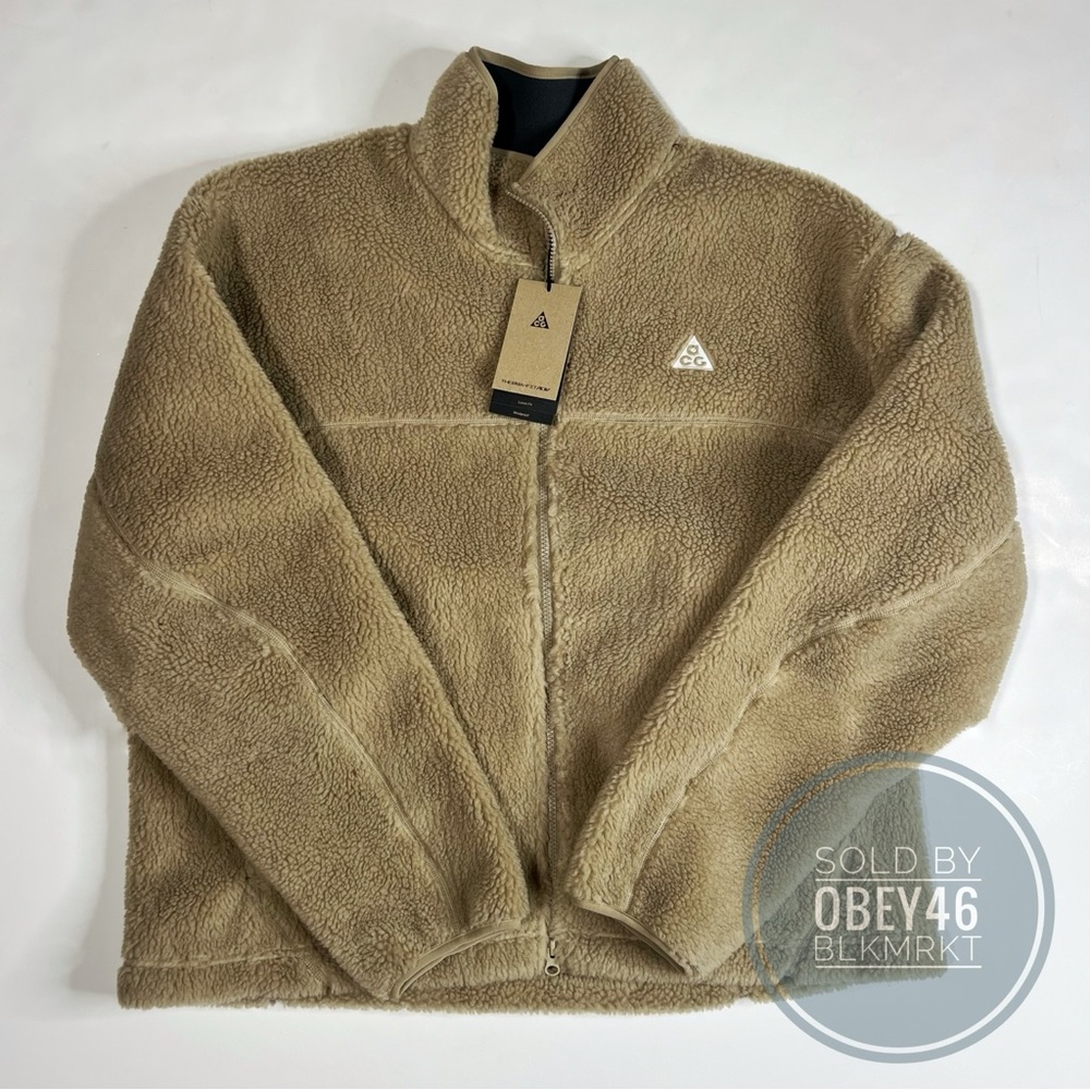 Nike ACG Full Zip Up Canwell Glacier Jacket Khaki Beige FV8653-247 Size M - Picture 1 of 6